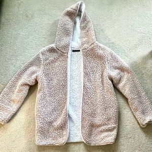 Zaful Reversible Teddy Coat - Warm White, Size Small